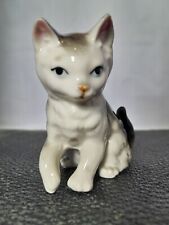 Vintage Cat Figurine bone China Black White Danbury Mint Cats of Character. picture