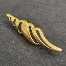Seashell Gold tone swirl shell conch brooch Lapel Badge Vest Pin Souvenir picture