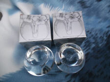 VINTAGE GERMAN GLASS CANDLE HOLDERS IN ORIGINAL BOX,  LOT OF TWO BEAUTIFUL DECOR picture