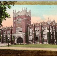 c1910s Muncle, Ind. Gymnasium Ball State College Postcard Gym Hand Colored A73 picture