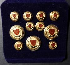 Harvard University Crest 11 Button Set Gold Plated Extremely Rare Find picture