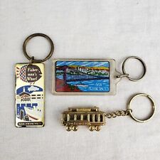 Vintage San Francisco Trolley Key Chain Collectible Souvenir Keychains Lot of 3 picture