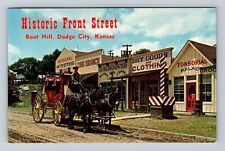 Dodge City KS-Kansas, Historic Front Street, Boot Hill, Vintage Postcard picture