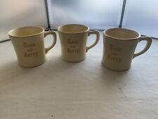 Vintage Tom And Jerry Homer Laughlin Coffee Mug Cups Cream and Gold Trim Set-3 picture