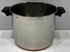 Vintage 1801 Revere Ware Copper Bottom 8 Qt Stock Pot No Lid Double Handle picture