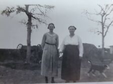 Edwardian Era Snapshot West Texas Farm Women Antique Photo Wagon Dog Homestead picture