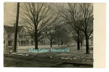 Wassaic NY - MAPLE AVENUE AT HARLEM VALLEY LINE RAILROAD TRACKS - RPPC Postcard picture
