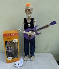Spooky Village Animated Halloween Skeleton Rock Star Singing 36