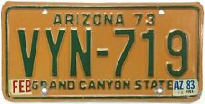 Arizona 1973 1983 License Plate VYN-719 MDV Clear in Nice Condition picture