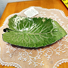 Handmade Realistic Ceramic Leaf Tray Artist Marked picture