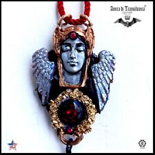 lucifer amulet gothic talisman pendant jewelry devil satan satanic wings roses 1 picture