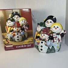 Jay Imports Snowman Family Cookie Jar Christmas Holiday Collectible Cookie Jar picture