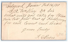 Belmond Iowa IA Clarion IA Postal Card Geo. A Me Kay 1881 Posted Antique picture