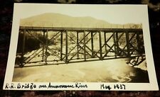 Vintage Old 1937 Photo Railroad Tracks on Bridge Ammonoosuc River New Hampshire picture