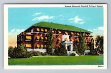 Ottawa KS-Kansas, Ransom Memorial Hospital, Antique Vintage Souvenir Postcard picture