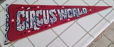 Circus World Vintage 1970's Felt Pennant Bright Red picture