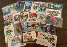~Lot of 23 Vintage~Scenes & Flowers~ Floral Greetings Postcards-in sleeves-k180 picture