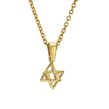 Merkabah Star of David Kabbalah Jewish Pendant 14k Yellow Gold Judaica Jewelry picture