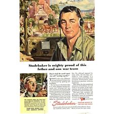1945 Studebaker Peacetime Builder of Cars and Trucks WWII Print Ad Father & Son picture