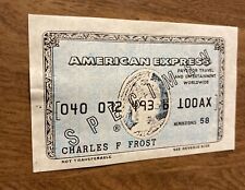 Vtg American Express Specimen Card Charles F. Frost Member Since 58 Blue A6 picture