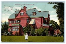 1911 Exterior Residence JKP Hall Ridgway Pennsylvania Vintage Antique Postcard picture