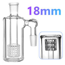 18mm Ash Catcher 90 Degree Glass Water Bong Clear Thick Pyrex Glass Bubbler picture