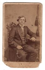 CIRCA 1870s CDV OLDER MAN IN SUIT DETAILED UNMARKED picture