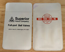2 Vtg Vinyl Advertising Pen Pocket Protectors Superior Valve & Jones Truck Read picture