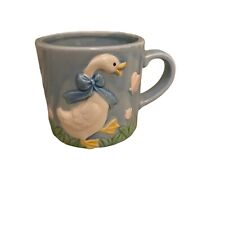 Vintage 1950's Children's Goose Henriksen Imports Blue Ceramic Mug Cup picture