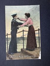 Postcard I Want a hug before I go  Mom Tells Son Bye U. S Navy Sailor Series R83 picture