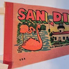 Felt Pennant Flag San Diego California 💥SD CA ZOO VTG Souvenir Flannel Banner picture