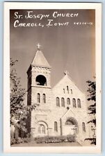 Carroll Iowa IA Postcard RPPC Photo St. Joseph Church c1910's Unposted Antique picture