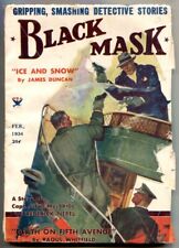 BLACK MASK--HARD BOILED PULP DETECTIVE STORIES--FEB 1934--GUN FIGHT COVER picture