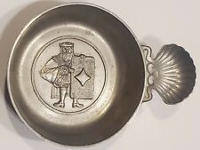 Vintage Etains Du Manoir Pewter Wine Tasting Cup King Of Diamonds Playing Card  picture