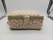 St Jean Collection, By Dritz, Sewing Basket. NWT.  Cherry print cloth cover.  picture