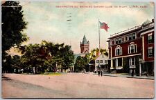 1909 Washington Square Oxford Club On Right Lynn Massachusetts Vintage Postcard picture