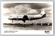 Aeroplane Vickers Viscount BEA Real Photo Flight international Postcard rppc picture