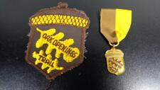 2 VINTAGE BOY SCOUT ITEMS BSA~ OAK OPENINGS TRAIL PATCH & PIN ON RIBBON W/ MEDAL picture