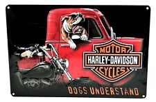 Harley-Davidson® Bar & Shield Bull-Dog Embossed Tin Sign (16.5x10.5) 2011241 picture