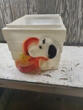 RARE VTG 1965 Blow Mold Snoopy Woodstock Dog House Toy Box Storage Missing Lid picture