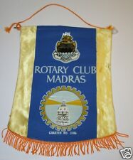 WOW Rare Vintage Madras India Rotary International Club Wall Hanging Banner Flag picture