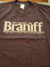 Vintage It's Better on BRANIFF Airlines Advertising Logo Original T-Shirt Sz L picture