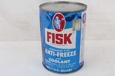 Vintage Fisk Anti-Freeze Gas Coolant Oil Petroliana Can 1 One Quart Collectable picture