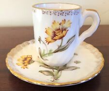 Vintage R.M. Gould Co Yellow Coresposis Flower Demitasse Cup & Saucer picture