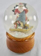 Musical Snow Globe Here Comes Santa Claus Dumping Present Bag Cat Christmas (O) picture