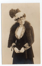 RPPC, Studio, Older Well-Dressed Woman, Fashionable, Hat, Woonsocket, R.I., AZO picture