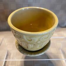 McCoy Planter - Vintage Yellow Planter with Drain Hole and Overflow 3.5”  picture