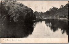 River Scene, Spencer IA c1909 Vintage Postcard B34 picture