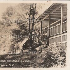 1930s RPPC Girl Scout Camp Stone Chimney Lodge Salamanca New York Postcard picture