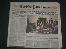 2019 DECEMBER 11 NEW YORK TIMES - IMPEACHMENT ARTICLES SAY TRUMP ABUSED POWER picture